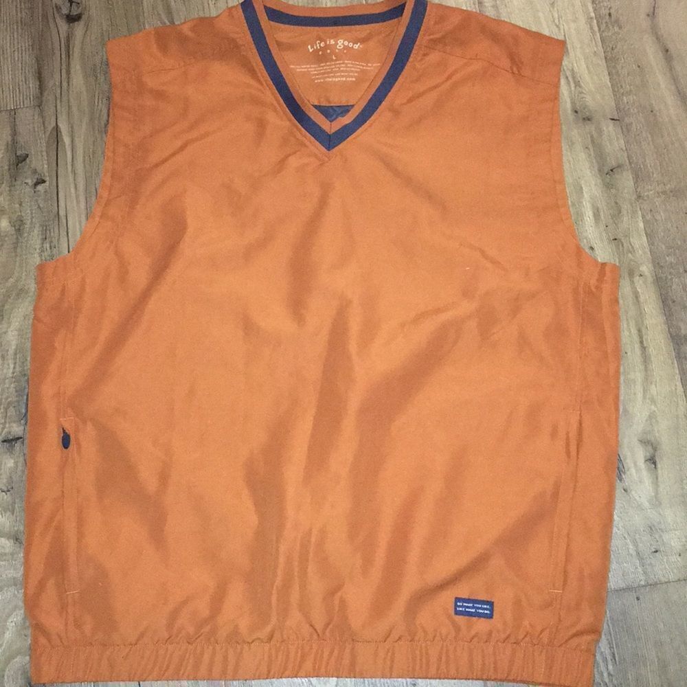 Life is good Smiling Golfer mesh lined sport vest